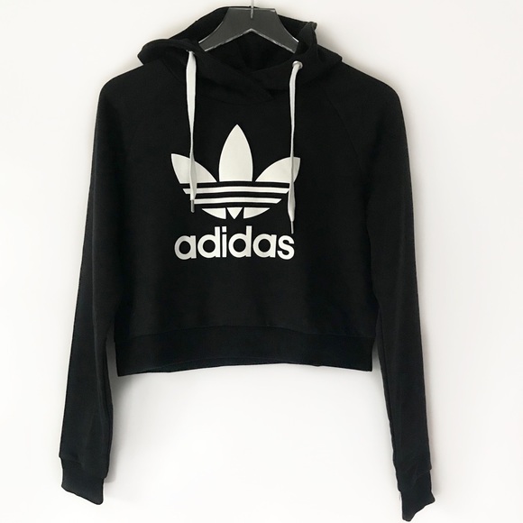 adidas Tops - Adidas originals Trefoil crop hoodie L new